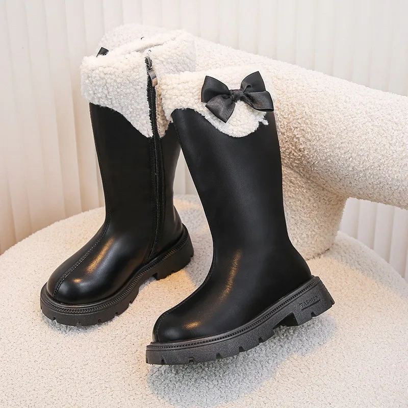 Girls Thermal Mid Calf Boots Winter School Shoes