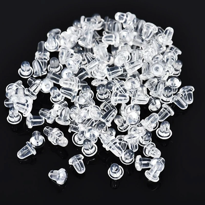 500/1000PCS 4MM Earring Backs for Studs Soft Silicone Clear Ear Safety Back  Jewelry Backstops Earrings Stopper for DIY Making - AliExpress