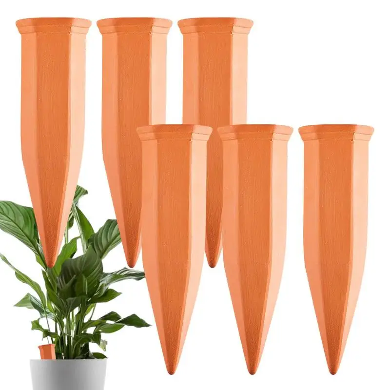 

Plant Watering Device 6pcs Clay Watering Spikes Auto-Water Irrigation System Cone Shaped Self Flower Pot Watering Devices