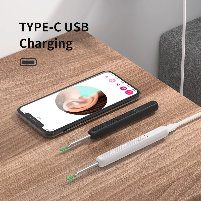 2025 New Wireless Smart Visible Earpick Ear Wax Cleaner HD Camera 6 LED Lights Earwax Removal Cleaning Tool Kit For iOS Android