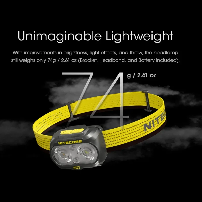 NITECORE UT27 800 lumens Spotlight Floodlight Dual Power Headlight+Removable Rechargeable Battery Troch Headlamp