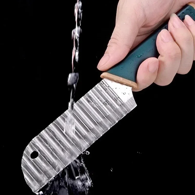 Utility knife ortador de patatas fritas stainless steel utensilio de cocina creativo ondulado corrugado para fruta y verdura