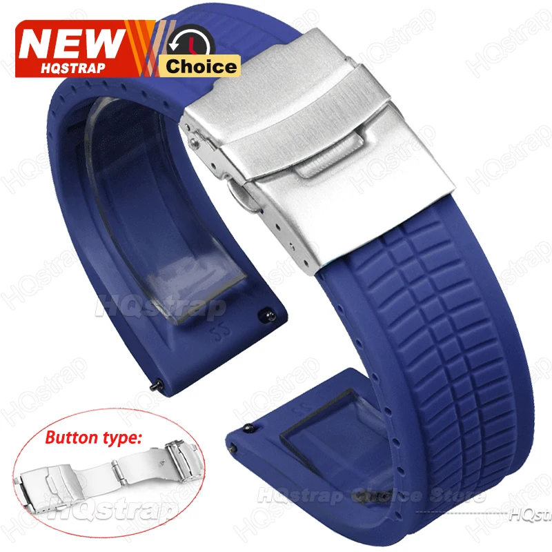 Universal Waterproof Silicone Sport Strap with Solid Buckle