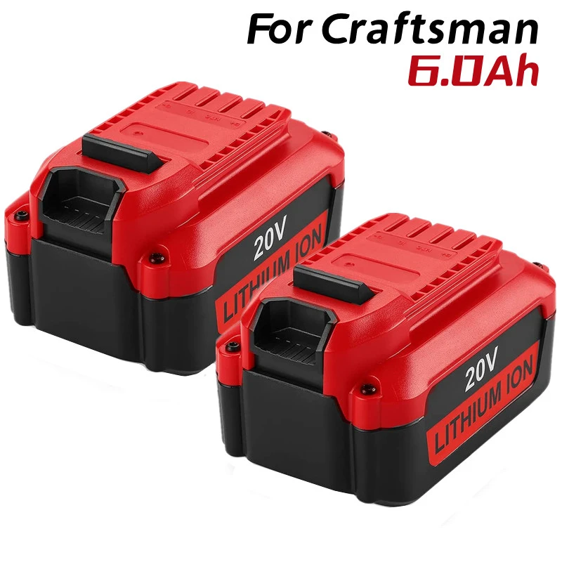 Batería de litio de 6000mAh y 20V para Craftsman V20, Pila de iones de