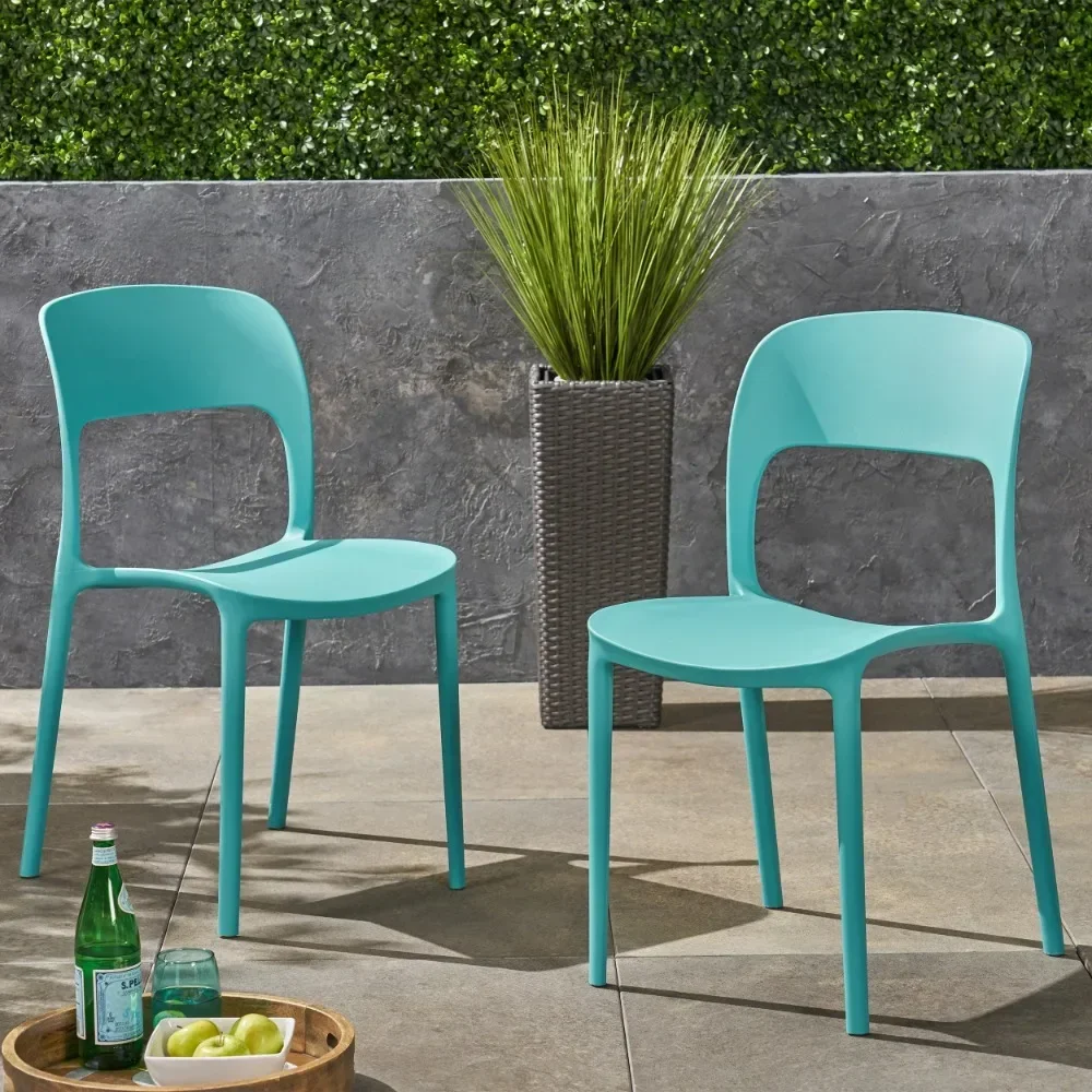 

Garden chairs, Outdoor Plastic Chairs, Set of 2, Teal outdoor chairs