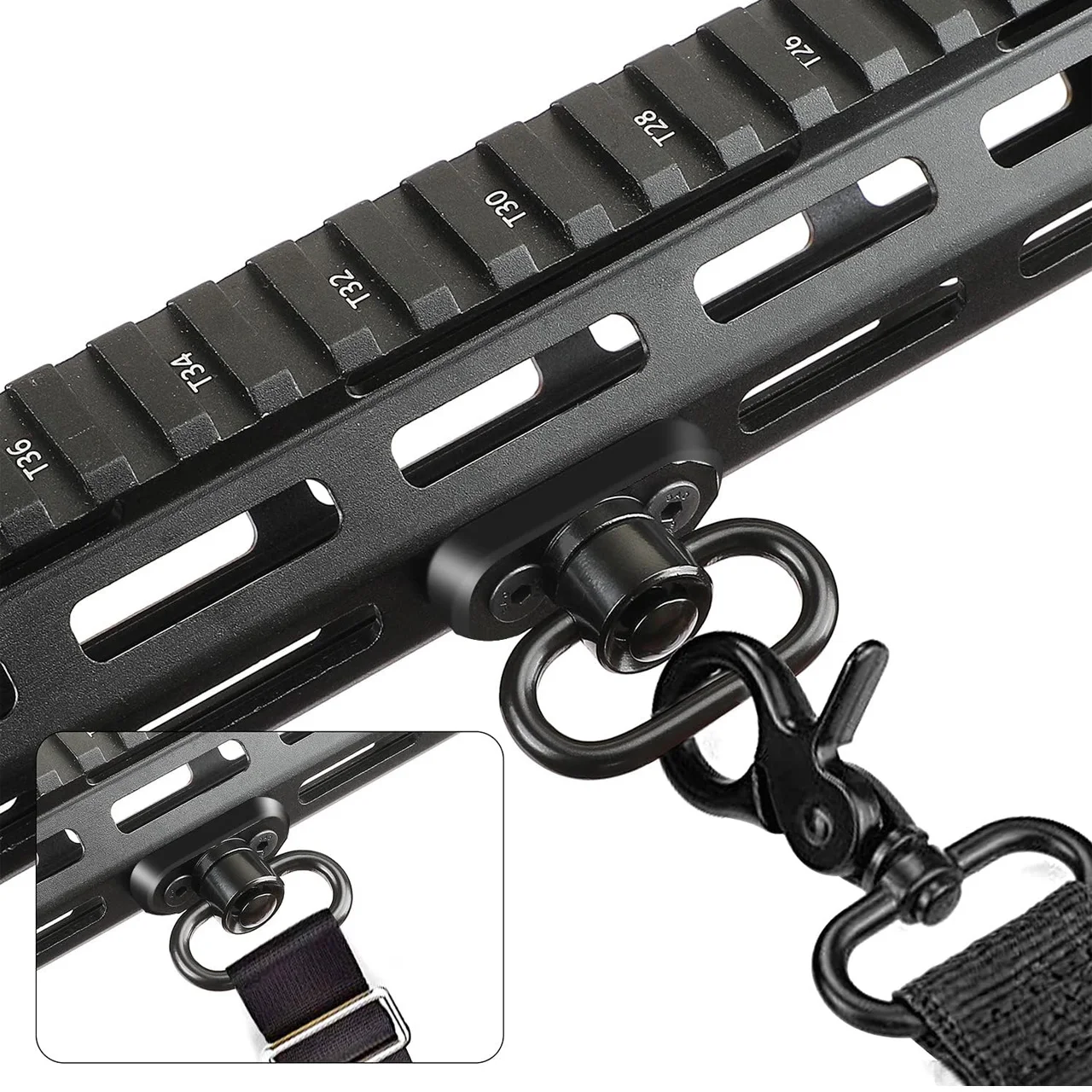 Mlok QD Sling Swivel Mount with 1.25 Inch Quick Detach Buckle Push Button Attachment Points Outdoor Hunting airsoft accessories