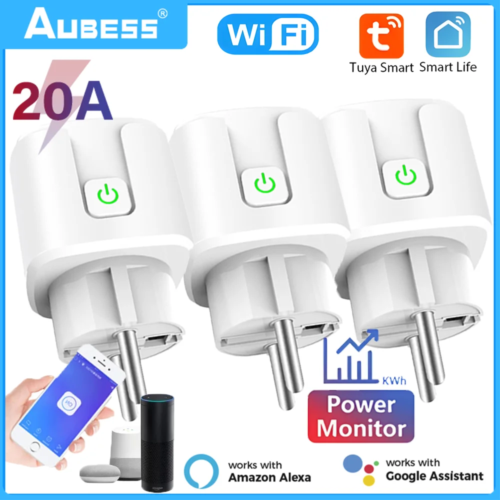 20A Eu Plug Wifi Bluetooth Wireless Remote Socket Smart Timer Plug Controllo Vocale Eu Home Ignifugo Pc Smart Power Socket