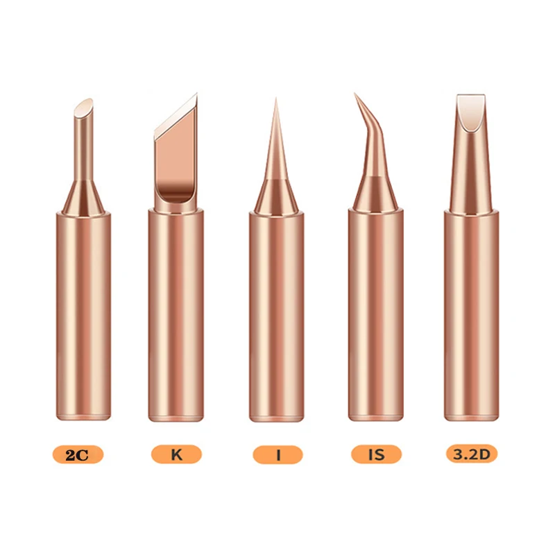 5/10Pcs Copper Welding Head 900M-T-K Pure Copper Soldering Iron Nozzle Electric Soldering Iron Head Thermostatic Welding Tools