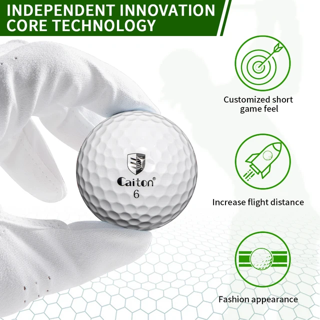 Caiton 6/3 pcs Long distance Golf Ball | Tour-Level Performance | Multi-Layer Structure | Long Distance Flight | Ultra Soft Feel 4