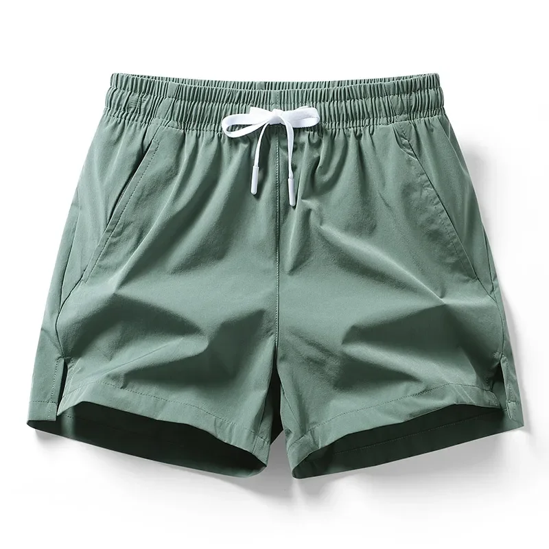 Summer Ice Silk Quick Dry Short Pants Men Breathable Sportswear Running Fitness Beach Bottoms Gym Training Zipper Pocket Shorts 4