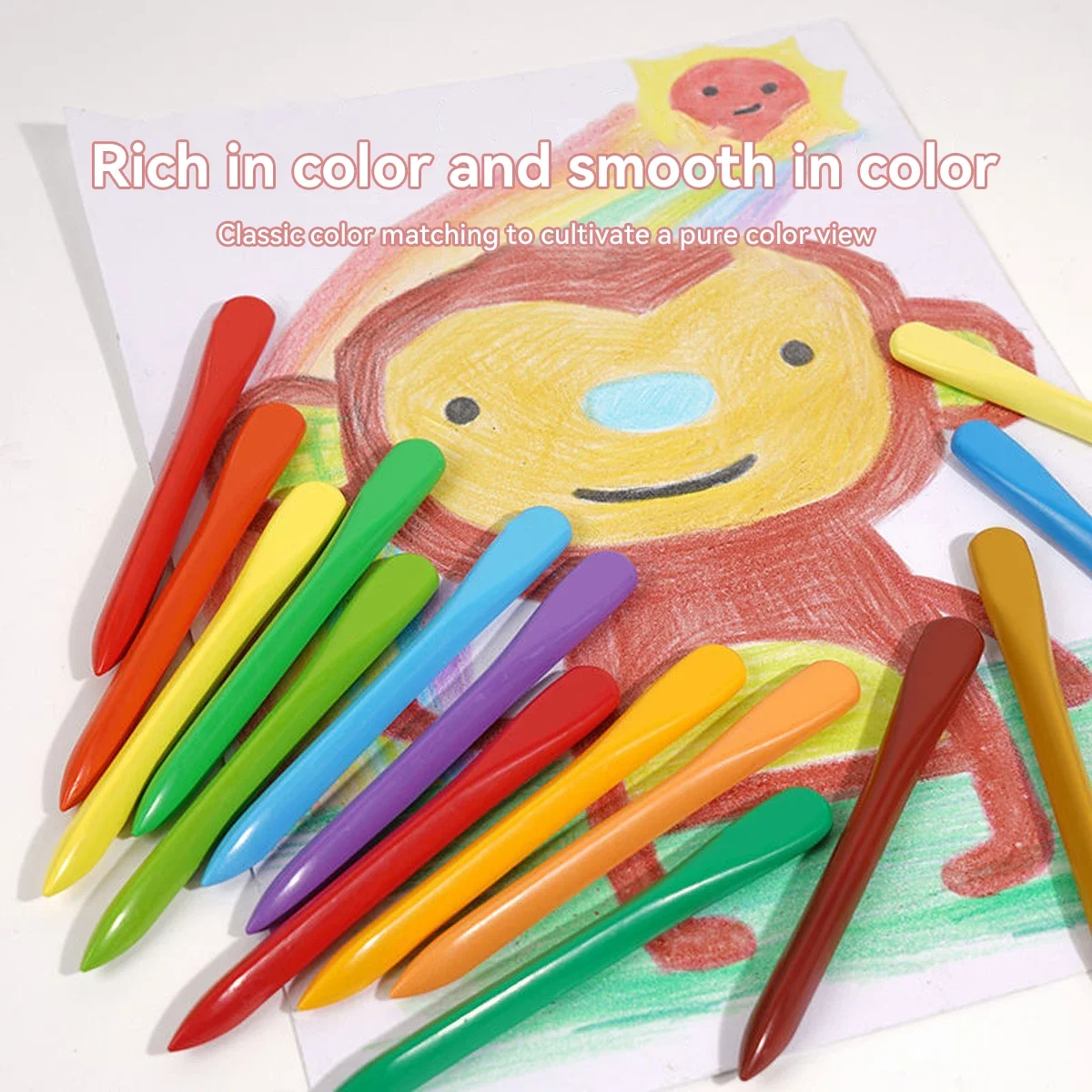 Multi-colors Plastic Triangle Crayon Set DIY Artist Supplies Hand-washable Crayons for Kids Gruesos Office Cultural Supplies 2