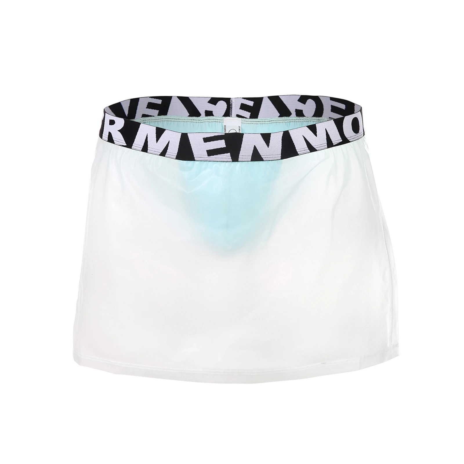 Men Swimwear Beach Shorts Swimming Trunks Man Transparent Sexy Swimsuit 2 in 1 PVC Beachwear Inner Modal Briefs Lining