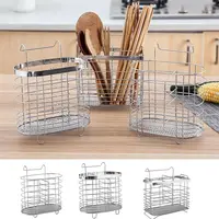Stainless Steel Chopsticks Holder Chopsticks Storage Rack Wall Mounted Spoon Fork Cutlery Holder Tableware Draining Rack 1