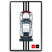 wall mount display for LEGO Technic Porsche 911 RSR-Display Wall only, no model included (42096 wall display) 1