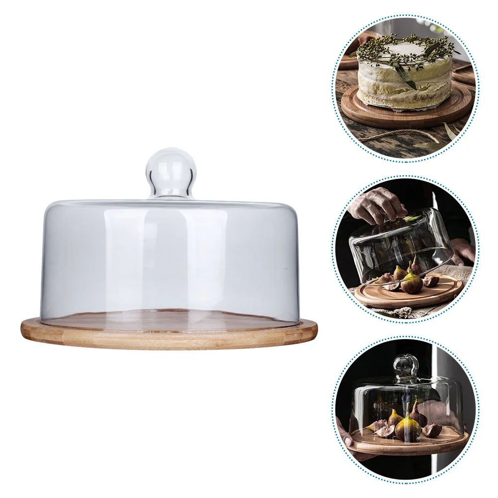 

Cover Cake Dome Glass Platter Stand Display Cloche Serving Dessert Pastry Lid Tray Plate Desert Food