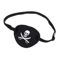 1pc Pirate Single Eye Mask Pirate Skull Crossbone Eye Cover Children Kids Eye Patch EVA Eye Mask For Lazy Eye (Black) 1