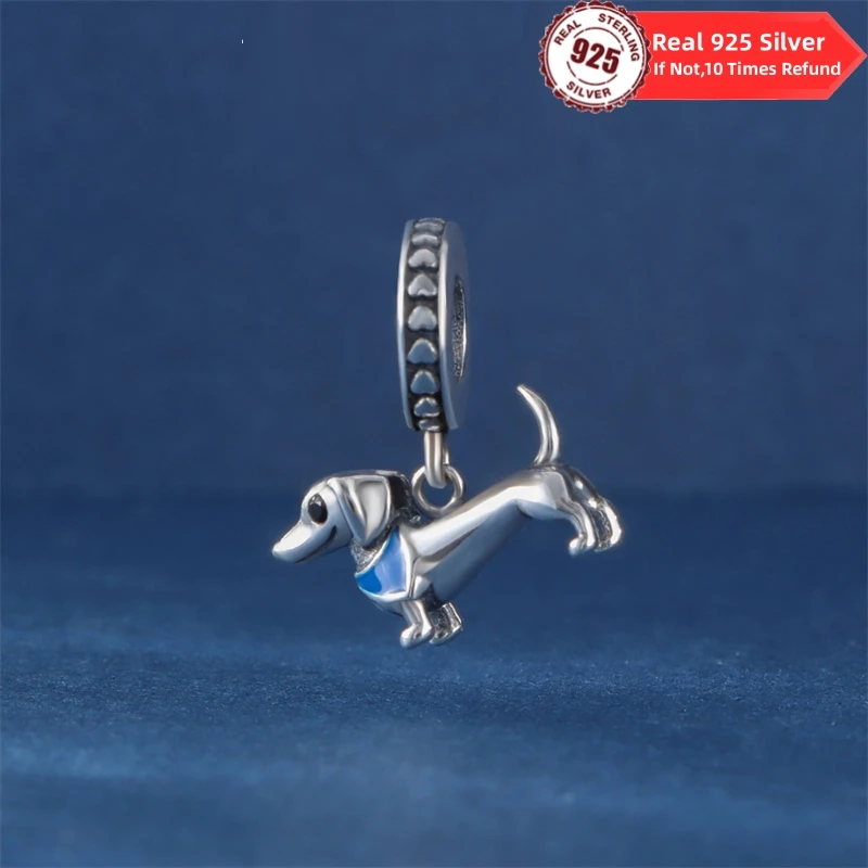 Pendant Pandora Sausage Dog Real 100% 925 Sterling Silver