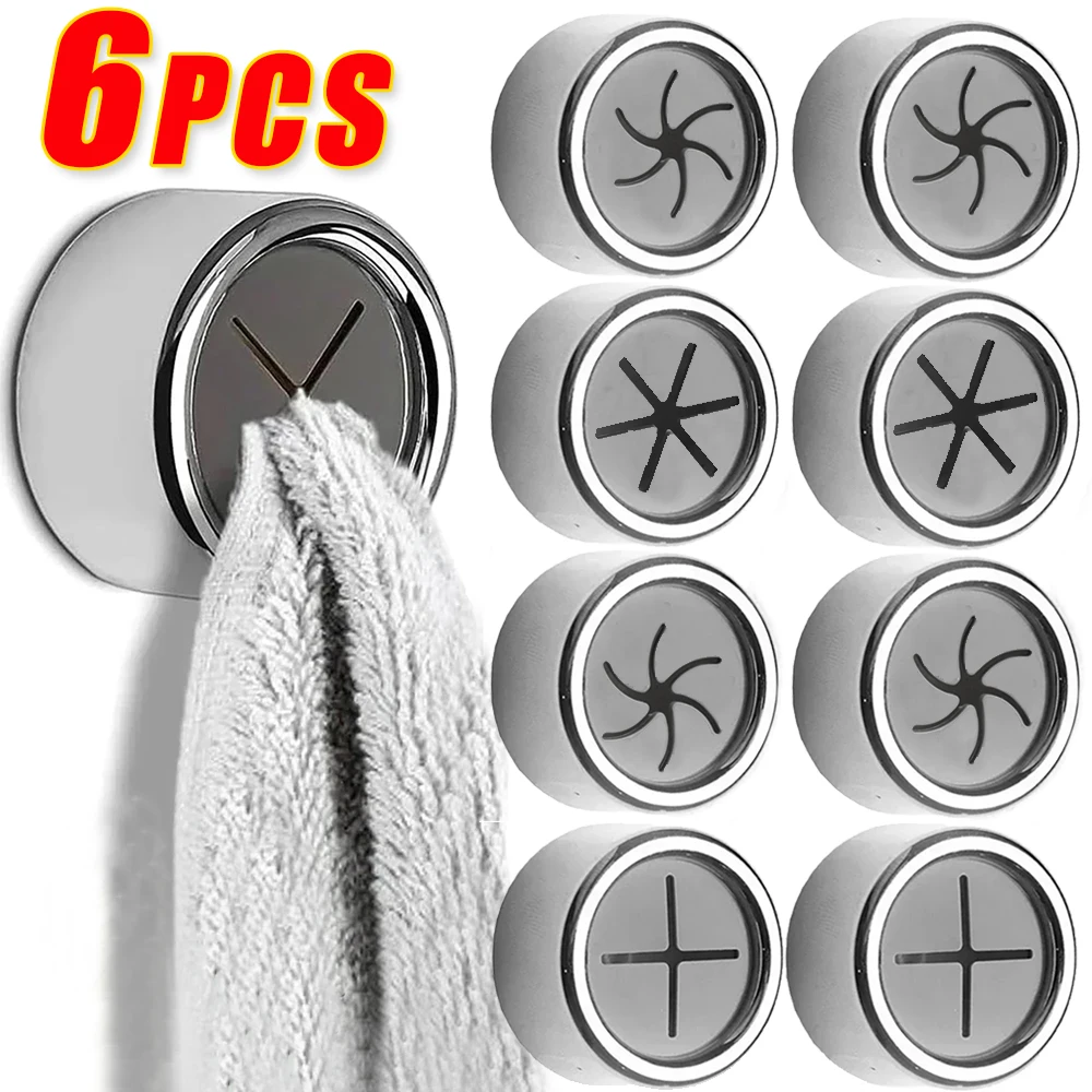 6/1Pcs Self Adhesive Towel Plug Holder Wall Mounted Towel Holder For Bathroom Organizers Kitchen Dishcloth Rags Storage Clips