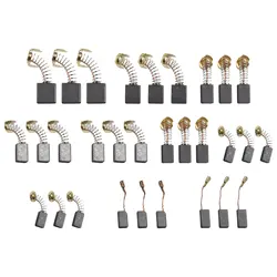 30Pcs 10 Sizes Electric Motor Carbon Brushes Replacement For Hammer Drills Circular Saws Cut-off Saws Angle Grinders Power Tool