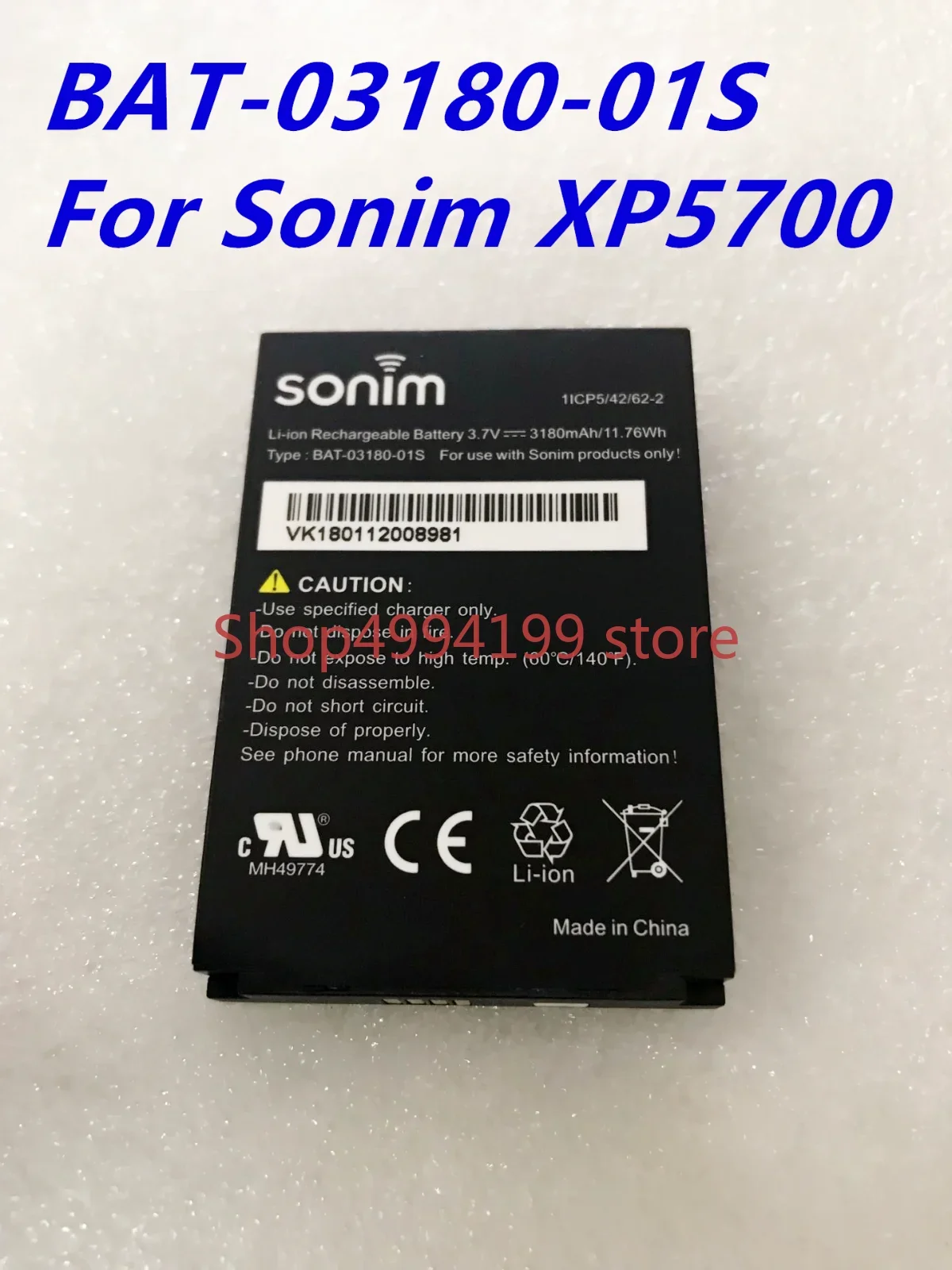 Bat-03180-01S Nuova Batteria Di Ricambio Per Sonim Xp5700 3180Mah 3.7V