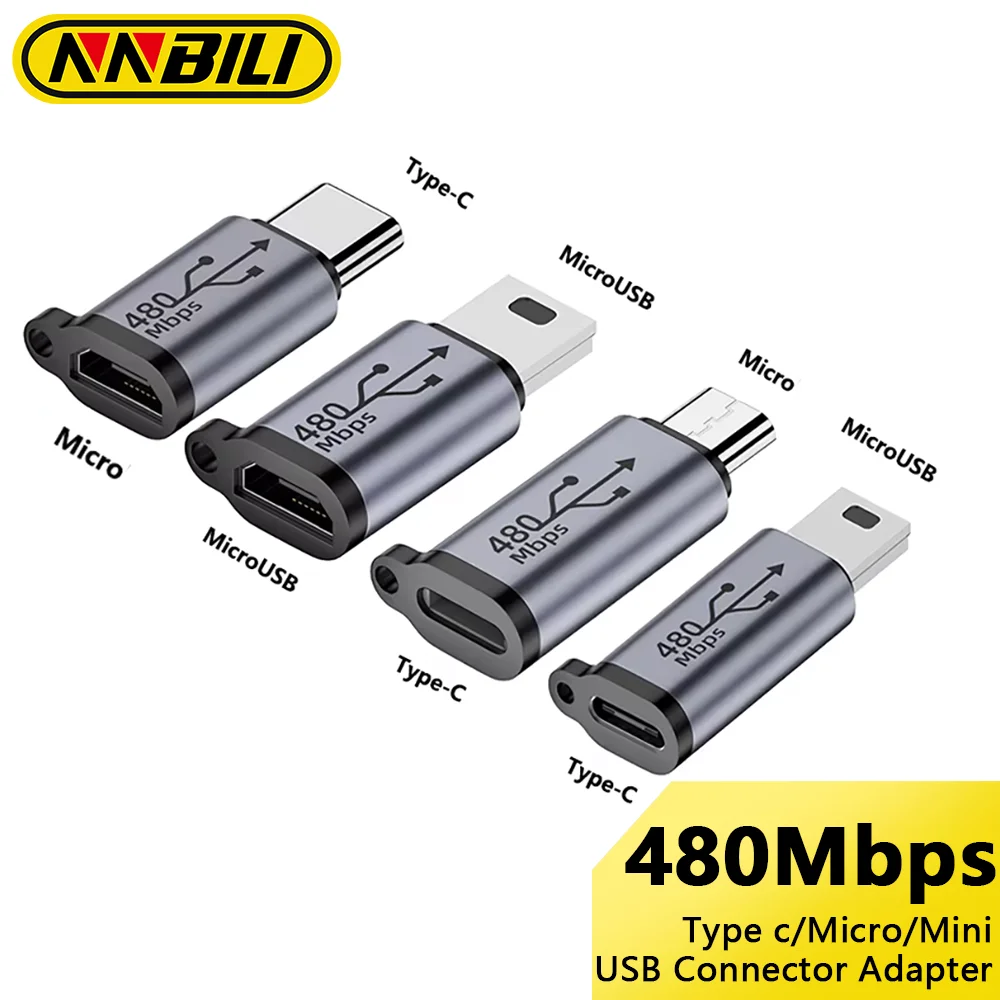 NNBILI 타입 C 암 커넥터 - 미니 USB/타입 C 암 커넥터 - 마이크로..