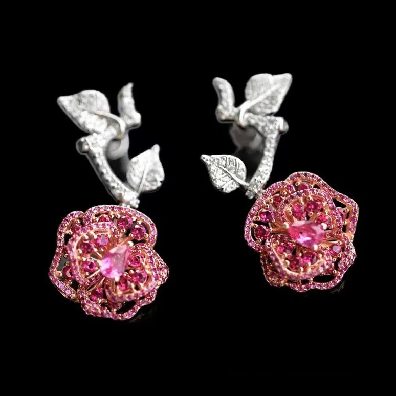 

Женские серьги из серебра 925 пробы, с розовым камнем