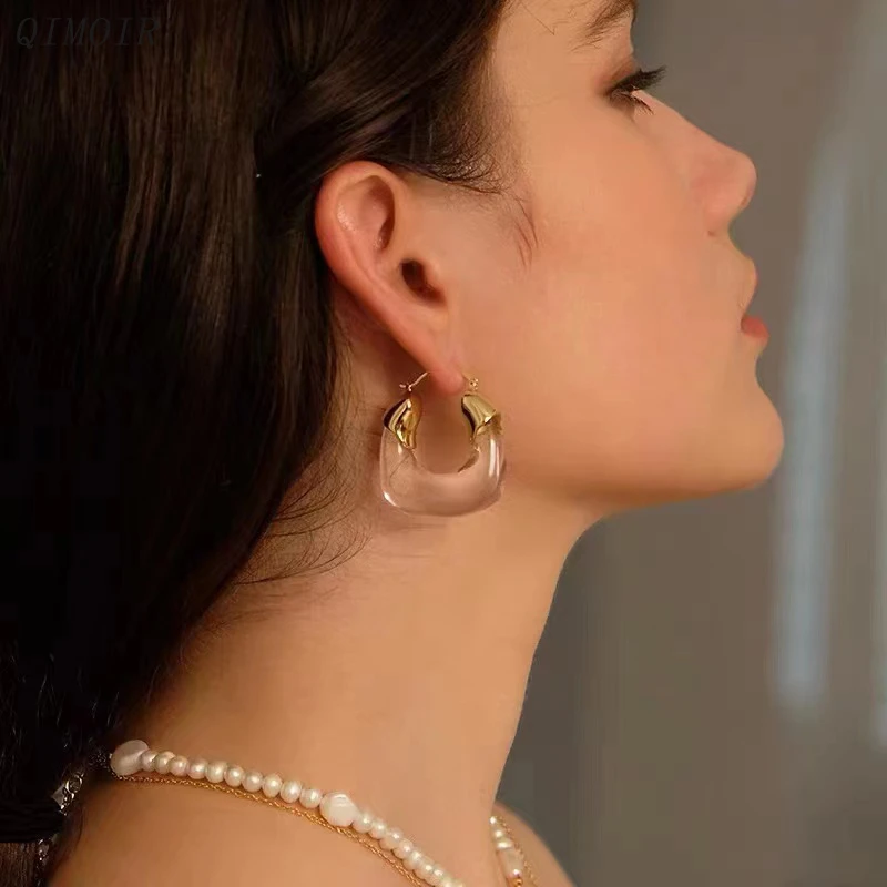 Pendientes pesados clásicos forma de U, joyería de aro de resina para mujer, moda geométrica Vintage, nuevos estilos, diseño de moda, regalo para niña C1129| | - AliExpress