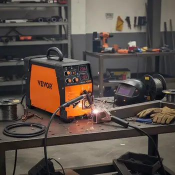 Máquina de Soldadura 3 en 1 MIG-250 250A con Pantalla Digital, Soldador Inversor MMA/TIG/MIG para Acero y Hierro 220V