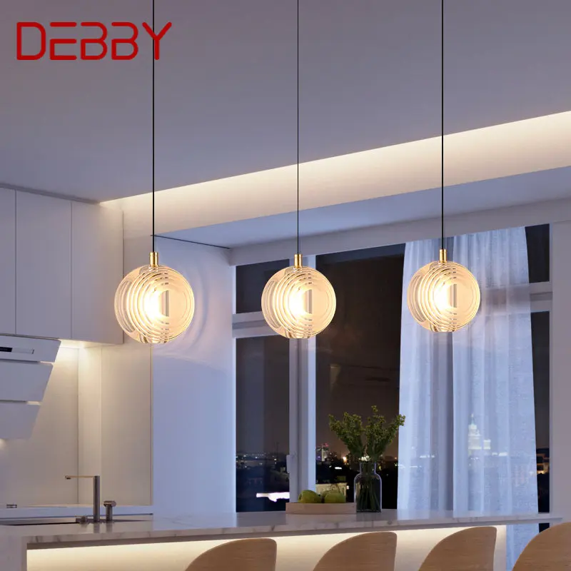 

TEMAR Nordic Brass Pendant Light LED Modern Simply Creative Circular Crystal Hanging Lamp For Home Dining Room Bedroom
