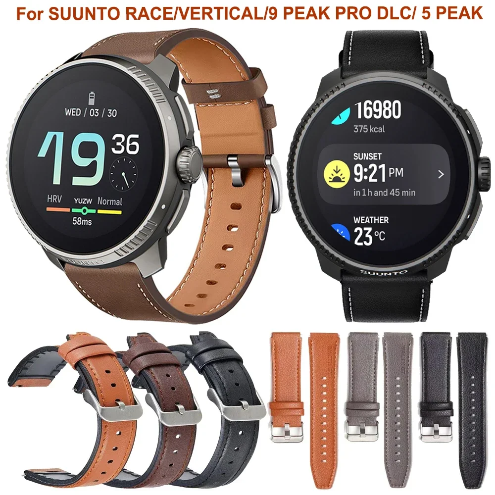 

Ремешок кожаный для SUUNTO RACE, мягкий резиновый браслет для смарт-часов SUUNTO VERTICAL / 9 Peak DLC /5 PEAK, 22 мм