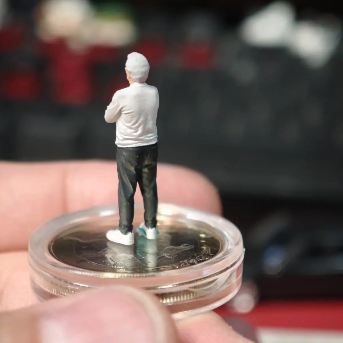 1/64 2.4cm DIY 미니어처 피규어 정적 모델 노인 디오라마