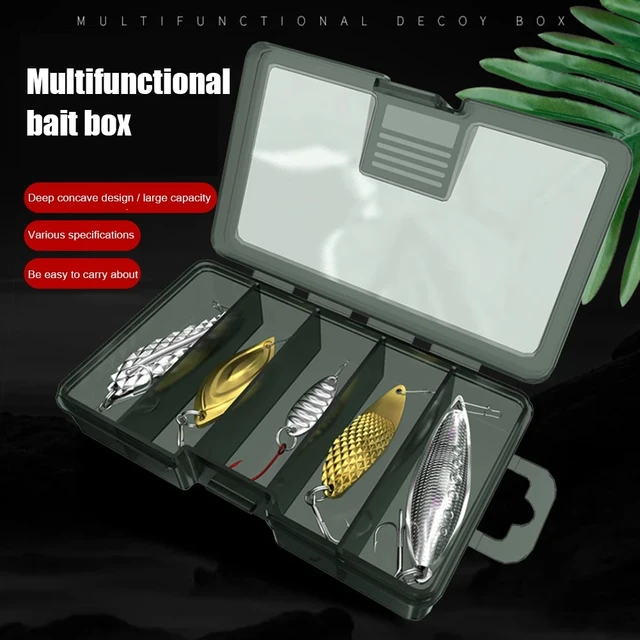 Plastic Fishing Box Spoon Hooks Lures Bait Storage Box Organizer Trays 5  Compartments Fishing Tackle Container