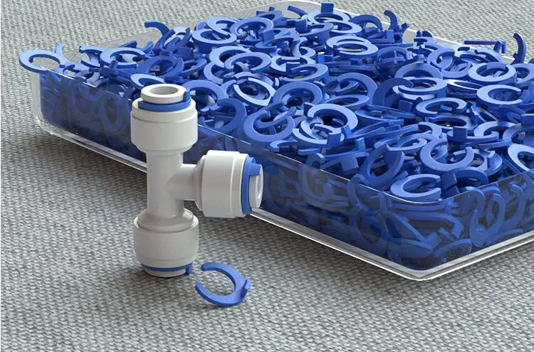 S7e4aaddae2244997b038a0d6523a293fI 1/4 ''3/8" niebieski klip c-ring zacisk do węża szybki złącze rur RO Water Aquarium System odwróconej osmozy części filtra