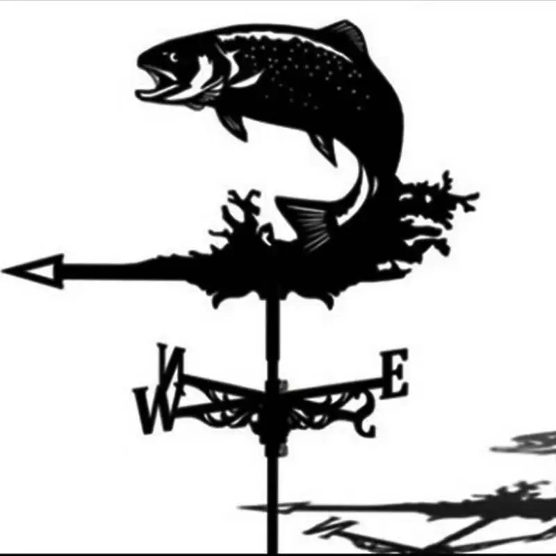 Weather Vane New Sailing Wind Vane Metal Silhouette Decoration Handicraft Decoration Metal Garden Courtyard