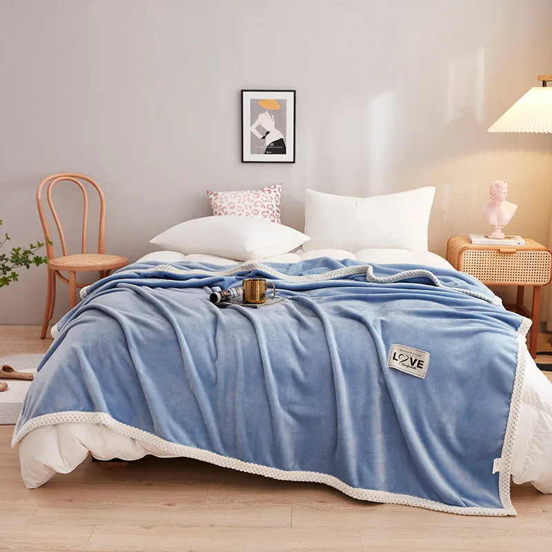 

Blanket Pink Flannel Fleece Adult Children Simple Solid Color Soft Warm Throw Bed Covers Sofa Breathable Bedspreads