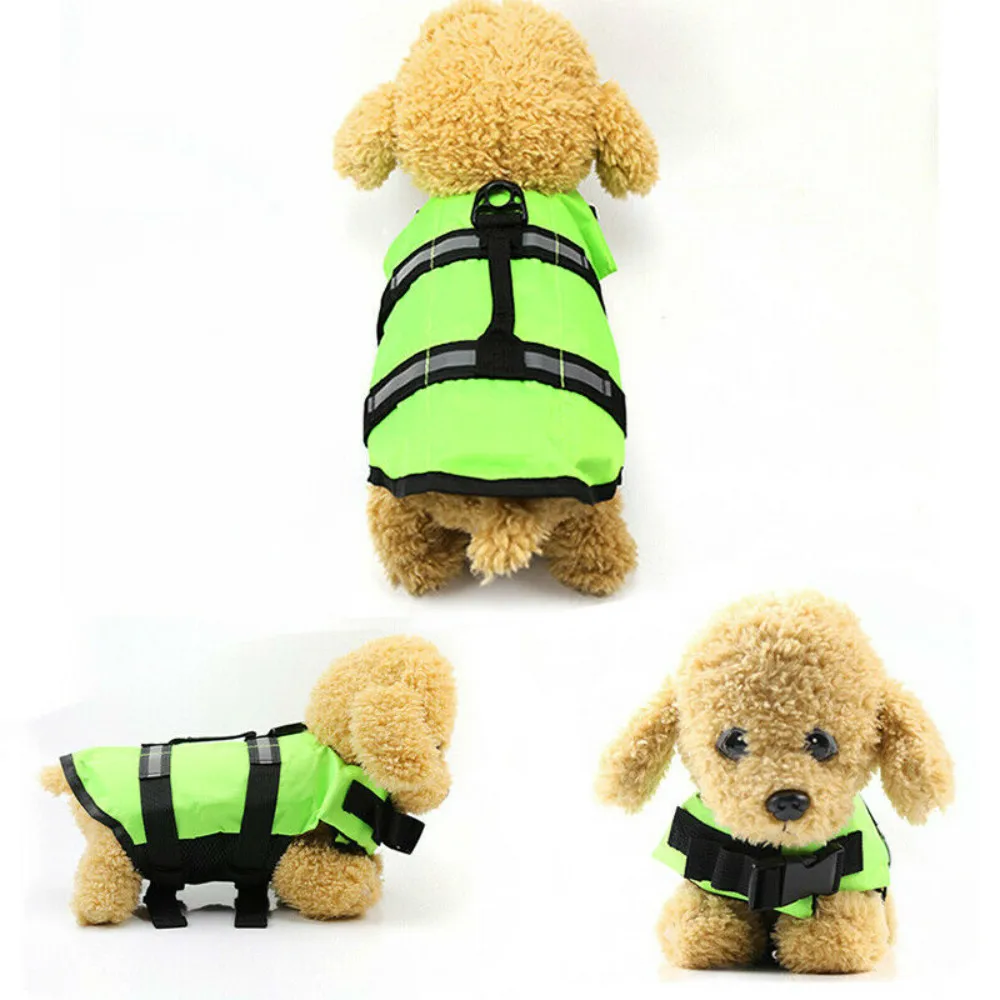 Dog Beach Puppy Swim Life Vest Safety Vest Reflective Stripe Pet Supply Xs-Xl Water Activities Outdoor Adventures
