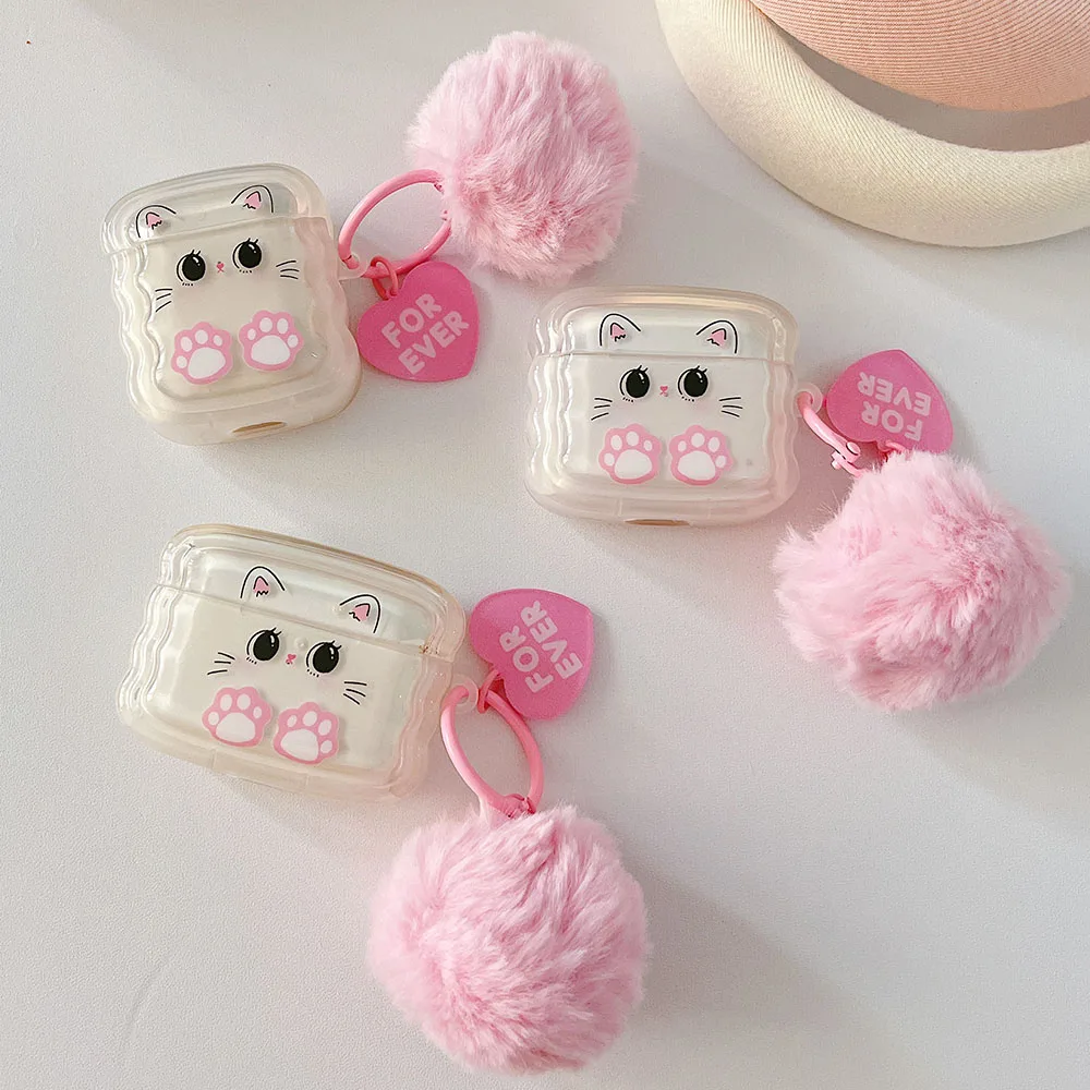 INS Cute Duck Cat Jelly Shell Silicone Earphone Case For Apple Airpod 1/2 3 Airpods Pro 2 Headphone Cases Crystal Bear Pendant