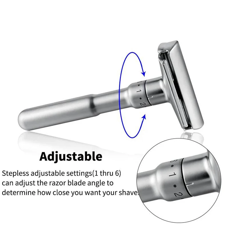 Razor Shaver Adjustable Safety Razor Double Edge Classic Men Shaving 1-6 File Hair Removal