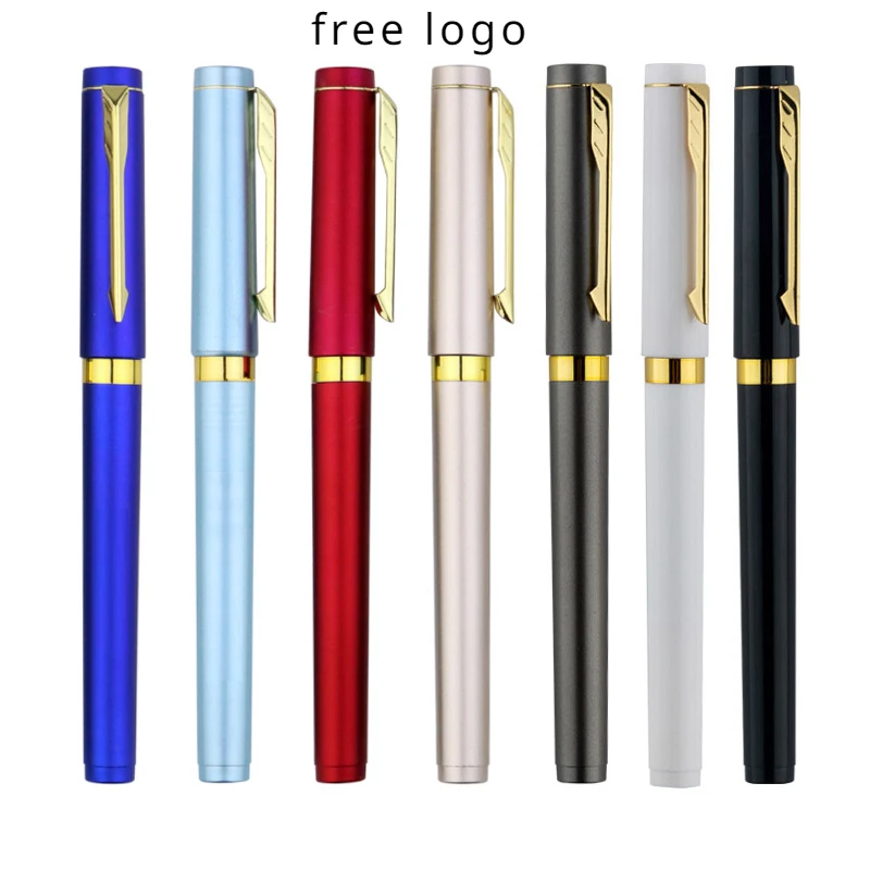 

100 pieces/lot Free Customized Logo Gel Pen with Large Ink Capacity 0.7mm Signature Pen Gift Advertising Writting Pen