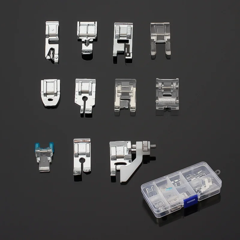 Lot De 6 Pieds Presseurs Pour Machine à Coudre - Ourlets Roulés (4/8, 6/8, 8/8) Et Plisseurs (3,4,6 Mm) - Métal
