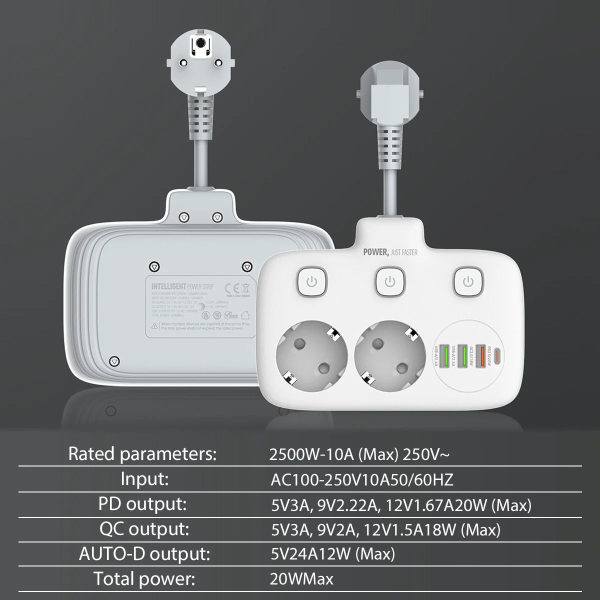 Multiprise murale 6 en 1 - 3 prises + 3 ports de charge USB - Livraiso –  myshopping-ace