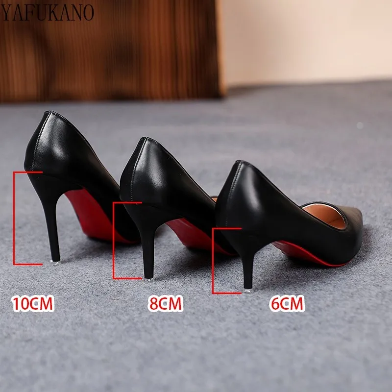 6cm/8cm Women Pumps Classic Fashion Matte Leather High Heels Black