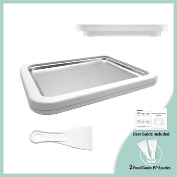 B90B-Home Use Ice Cream Frozen Yogurt Machine Electric Stainless Steel Fried Ice Tray Compact Design