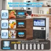 Commercial Ice Maker Machine 150LBS/24H Ice Machine with 30LBS Bin Drain Pump Water Filter and Scoop Blue Light 20" Premium 3