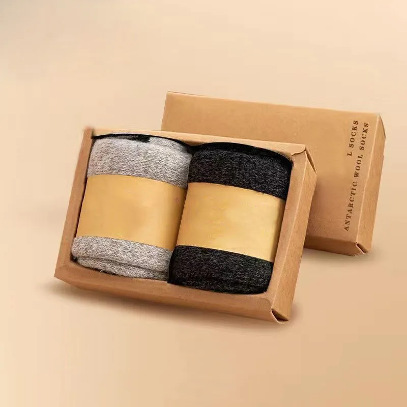 Men’s Super Thick Merino Wool Socks – High Quality, Comfortable Winter Mid-Leg Socks (2 Pairs)