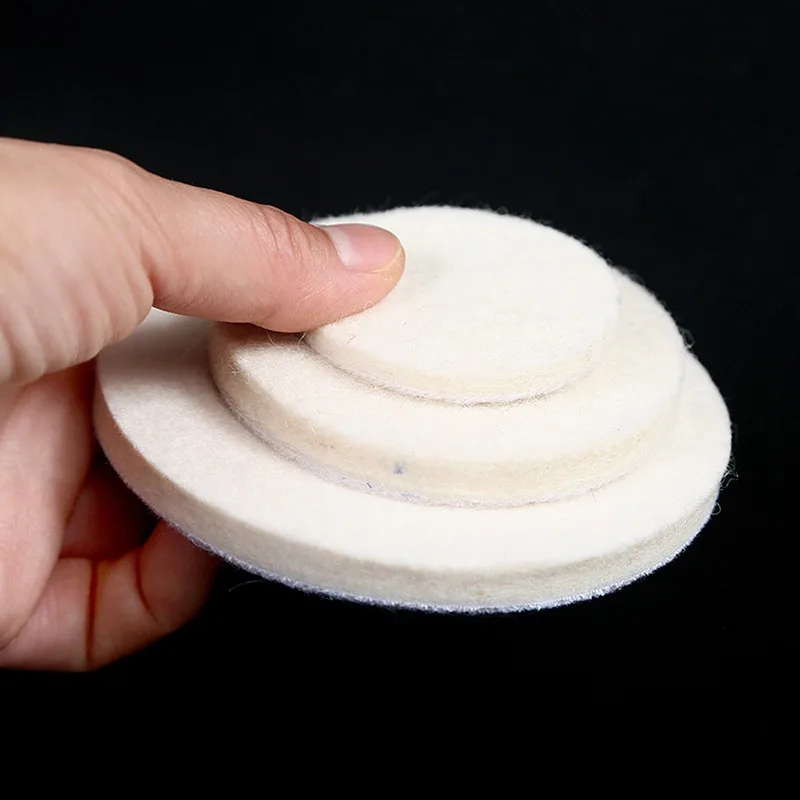 Wool Polishing Pad 1pcs Wool Felt Polisher Pad 75mm 100mm 125mm 150mm 175mm Wheel For Glass Stainless Steel Polish Repair Scratches