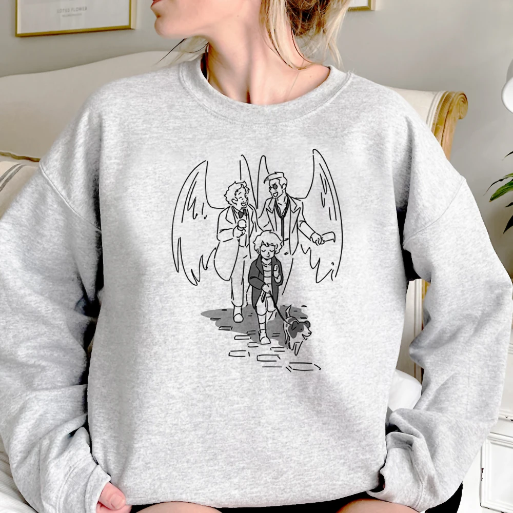 

Худи Good Omens, Женский Графический Женский винтажный пуловер