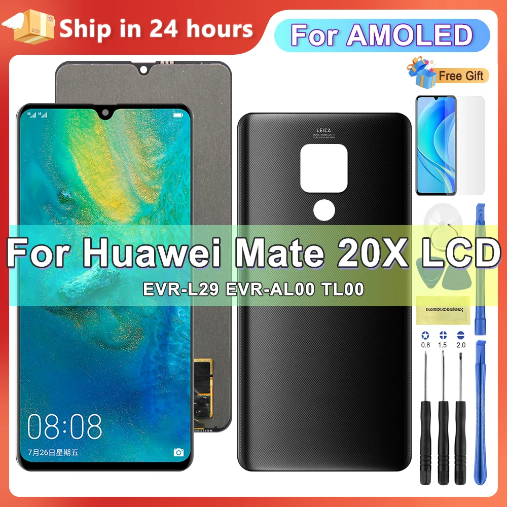 AMOLED для Huawei Mate 20X Для оригинальной фотографической планшетов, ЖК-дисплей с сенсорным экраном и дигитайзером в сборе для Huawei Mate 20 X
