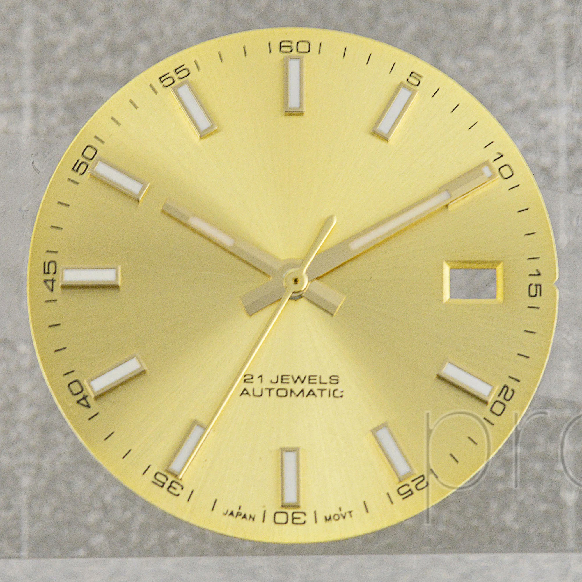Green Luminous Watch Dial with Hands for Mod Parts and Repair Tools