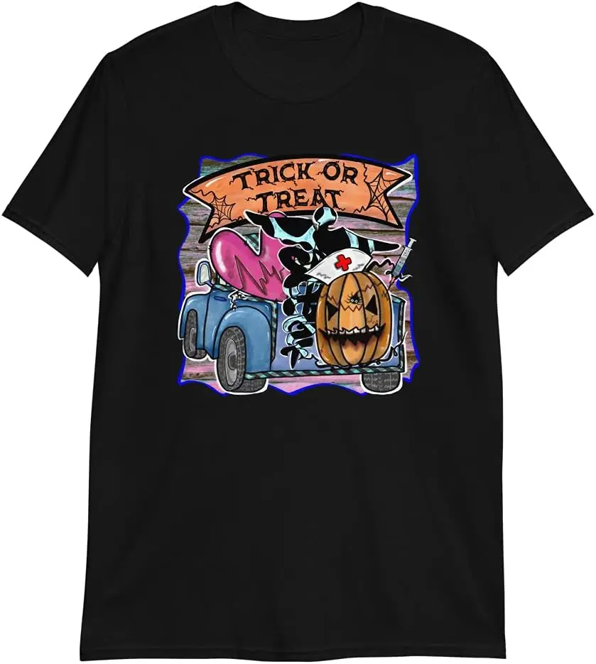 

Nurse T-Shirt Halloween Trick Or Treat Pumpkin Design